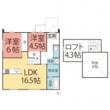 越前市広瀬町、新築一戸建ての間取り画像です