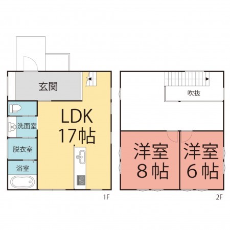 越前市広瀬町、新築一戸建ての間取り画像です