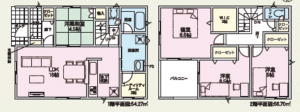 鯖江市住吉町、新築一戸建ての間取り画像です