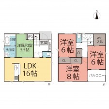 鯖江市住吉町、新築一戸建ての間取り画像です
