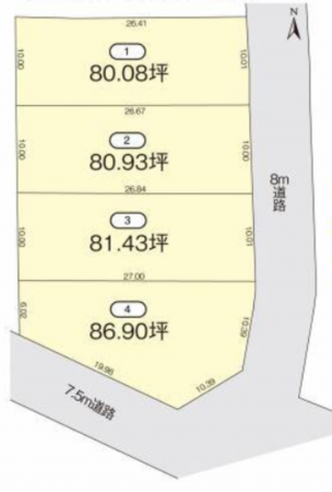 越前市池泉町、土地の間取り画像です