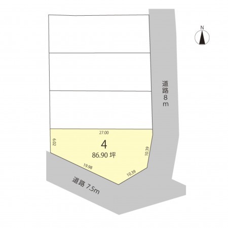 越前市池泉町、土地の間取り画像です