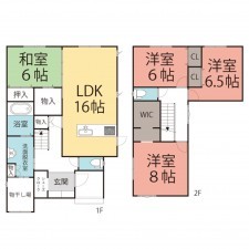 越前市稲寄町、新築一戸建ての間取り画像です