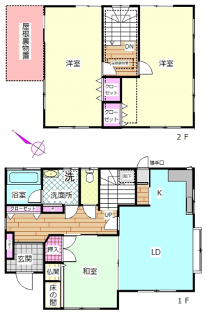 丹生郡越前町、中古一戸建ての間取り画像です