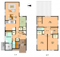 福井市花堂中、新築一戸建ての間取り画像です