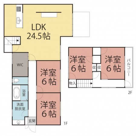 鯖江市御幸町、中古一戸建ての間取り画像です