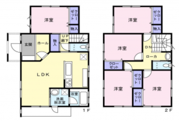 鯖江市定次町、中古一戸建ての間取り画像です