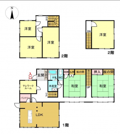鯖江市平井町、中古一戸建ての間取り画像です