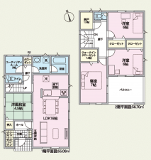 鯖江市下河端町、新築一戸建ての間取り画像です