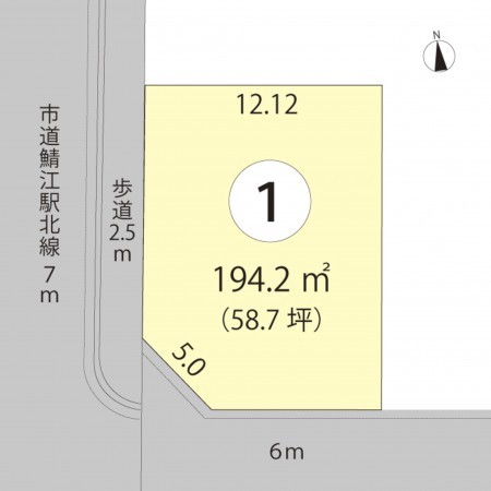 鯖江市水落町、土地の間取り画像です