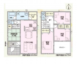 鯖江市住吉町、新築一戸建ての間取り画像です