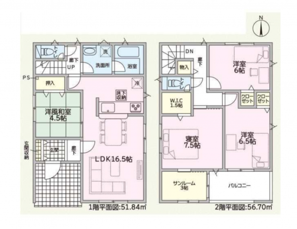 鯖江市住吉町、新築一戸建ての間取り画像です