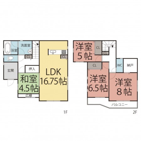 鯖江市糺町、中古一戸建ての間取り画像です