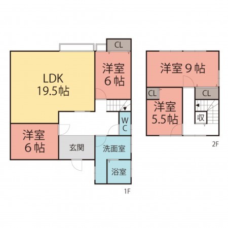 鯖江市西山町、中古一戸建ての間取り画像です