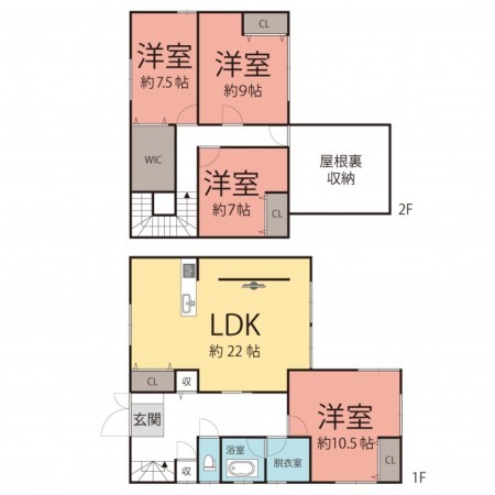 越前市今宿町、中古一戸建ての間取り画像です
