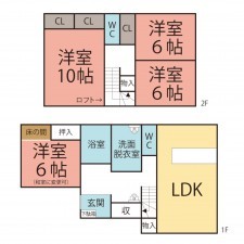 越前市南、中古一戸建ての間取り画像です