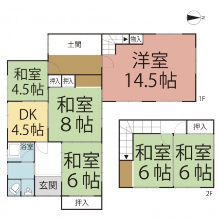 鯖江市西大井町、中古一戸建ての間取り画像です