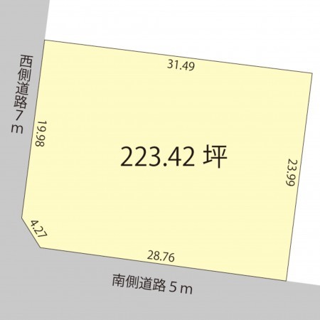 鯖江市舟津町、土地の間取り画像です
