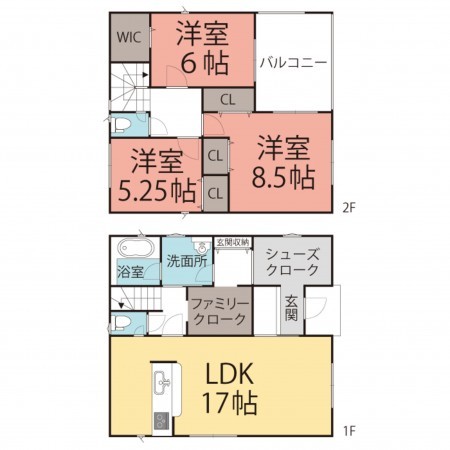 鯖江市神中町、新築一戸建ての間取り画像です