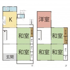 越前市深草、中古一戸建ての間取り画像です