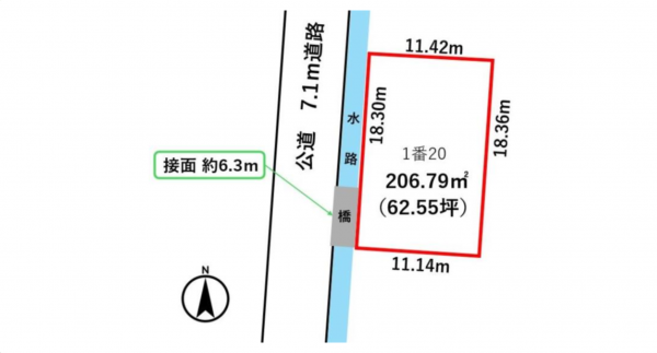 鯖江市大倉町、土地の間取り画像です
