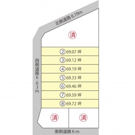 越前市家久町、土地の間取り画像です