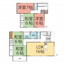 越前市白崎町、中古一戸建ての間取り画像です