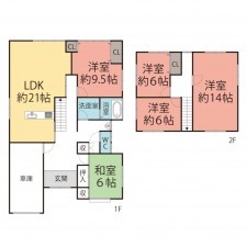 越前市粟田部町、中古一戸建ての間取り画像です