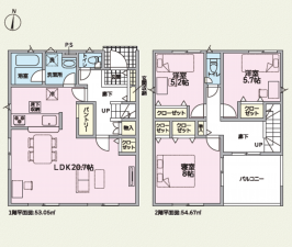 越前市高瀬、新築一戸建ての間取り画像です