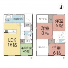 越前市高瀬、新築一戸建ての間取り画像です