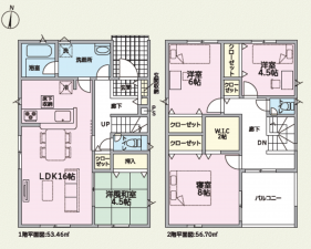 越前市高瀬、新築一戸建ての間取り画像です