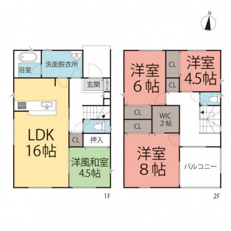 越前市高瀬、新築一戸建ての間取り画像です