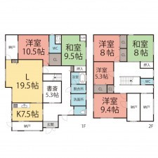 鯖江市橋立町、中古一戸建ての間取り画像です