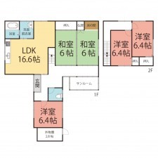 鯖江市入町、中古一戸建ての間取り画像です