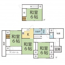 越前市家久町、中古一戸建ての間取り画像です