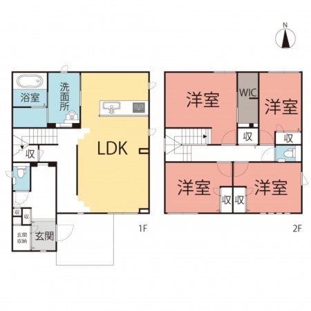 越前市稲寄町、中古一戸建ての間取り画像です