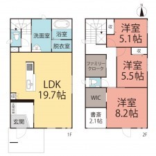 越前市稲寄町、新築一戸建ての間取り画像です