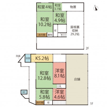 越前市粟田部町、中古一戸建ての間取り画像です
