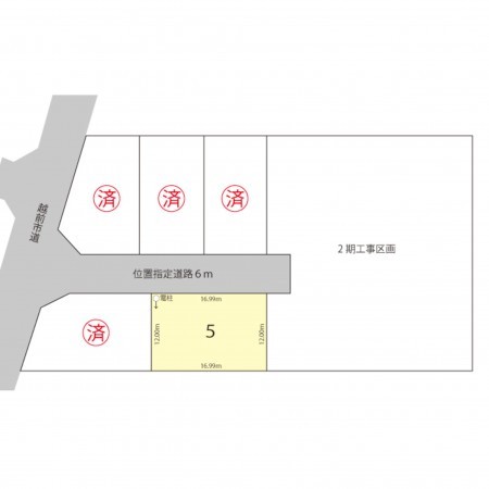 越前市矢放町、土地の間取り画像です