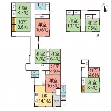 越前市五分市町、中古一戸建ての間取り画像です