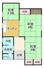鯖江市下野田町、中古一戸建ての間取り画像です