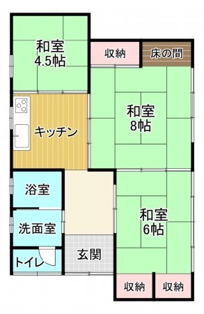 鯖江市下野田町、中古一戸建ての間取り画像です