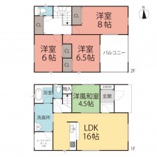 越前市平出、新築一戸建ての間取り画像です