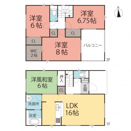 越前市平出、新築一戸建ての間取り画像です