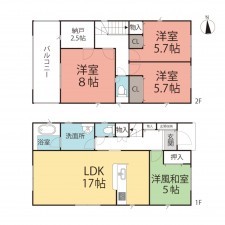 越前市平出、新築一戸建ての間取り画像です