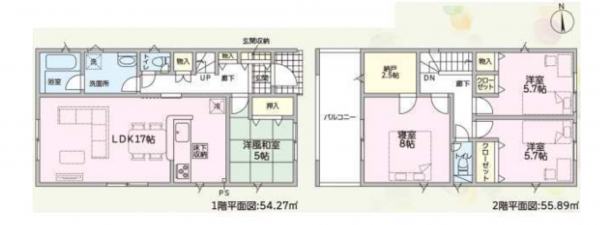 越前市平出、新築一戸建ての間取り画像です