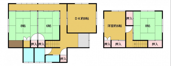 鯖江市小黒町、中古一戸建ての間取り画像です