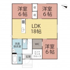 鯖江市水落町、新築一戸建ての間取り画像です