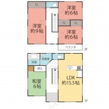 越前市家久町、中古一戸建ての間取り画像です