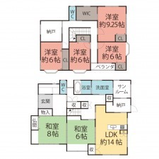 越前市千福町、中古一戸建ての間取り画像です